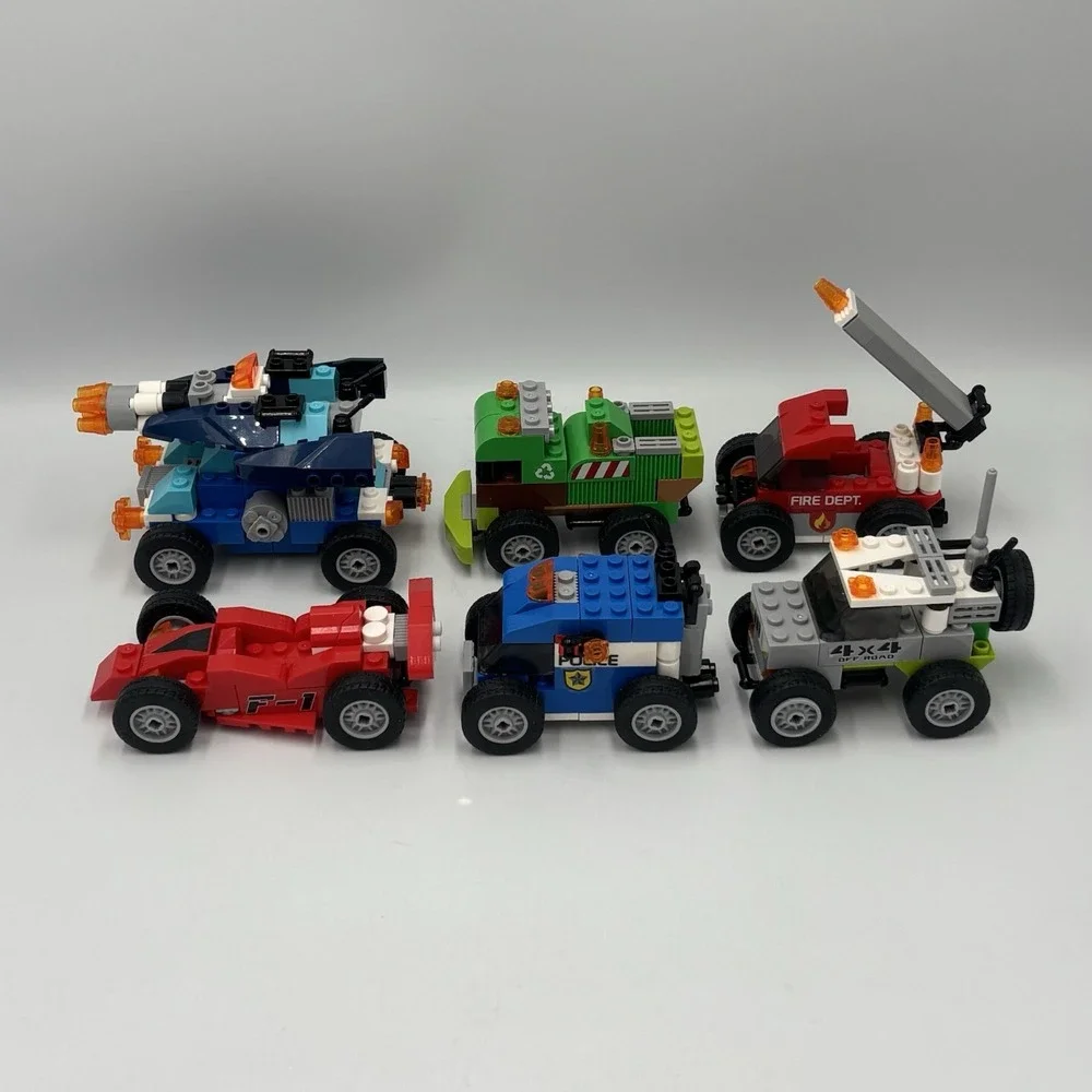 ZURU MAX Build More Egg Vehicles Race Car Police Jeep Lot of 6 Building Blocks